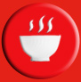 Steaming bowl takeaway icon